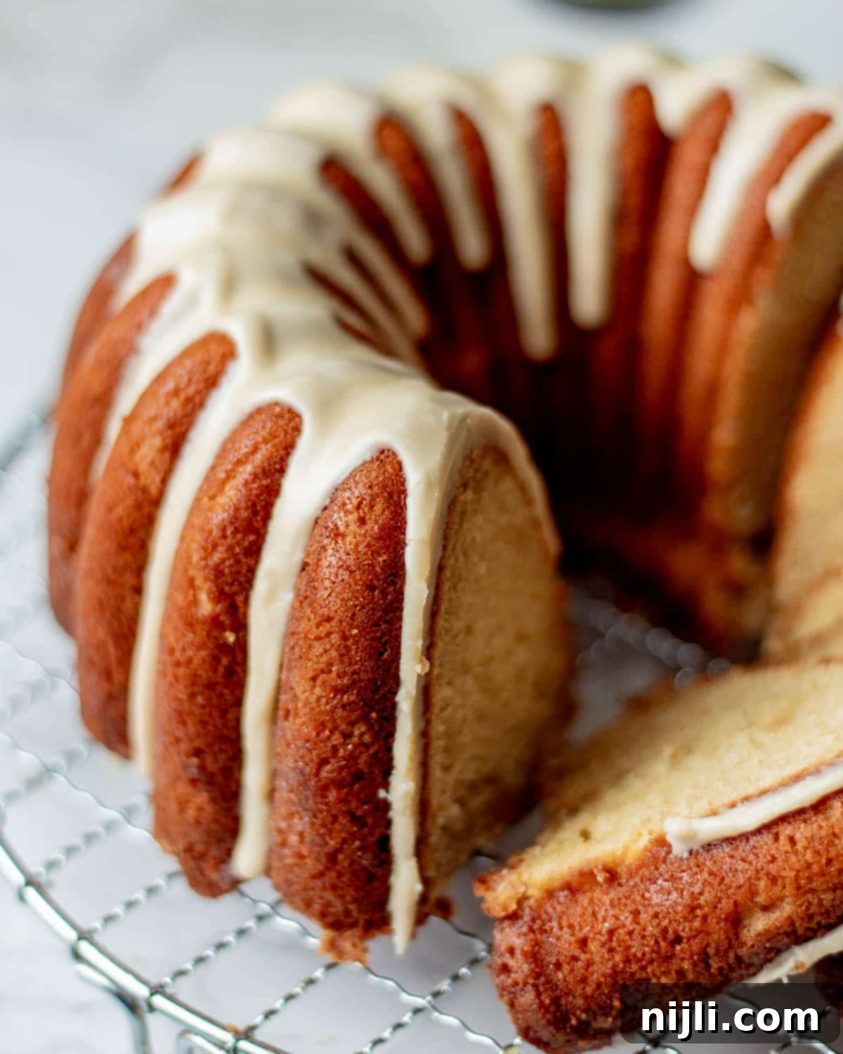Rum-Infused Pound Cake with Nutty Brown Butter Glaze 20 rum soaked fruit cake close up