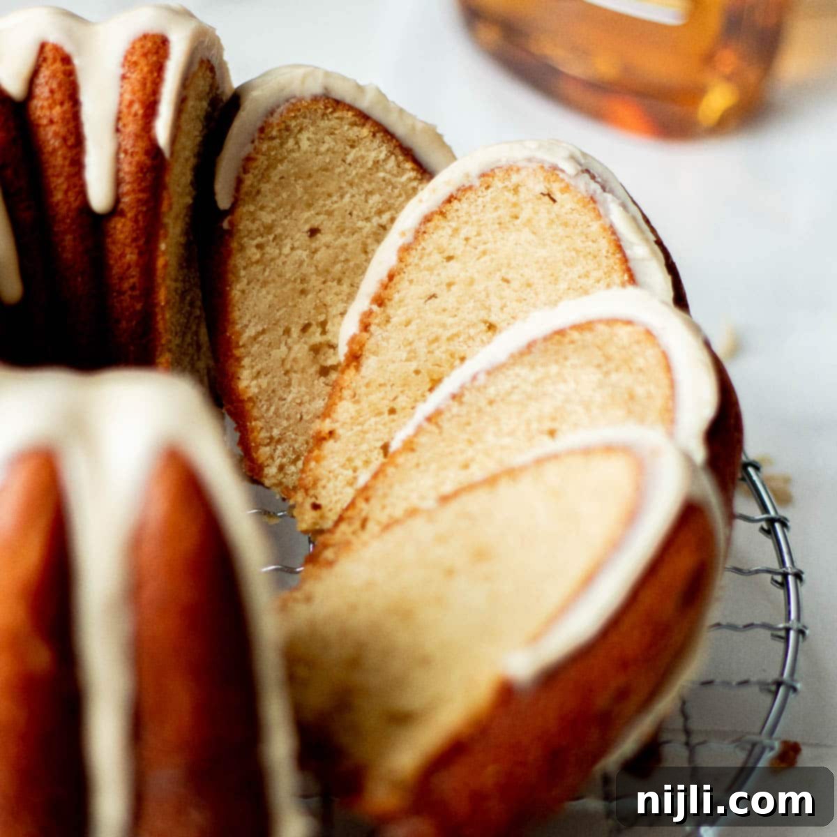 Rum-Infused Pound Cake with Nutty Brown Butter Glaze 9 rum soaked cake recipe sliced