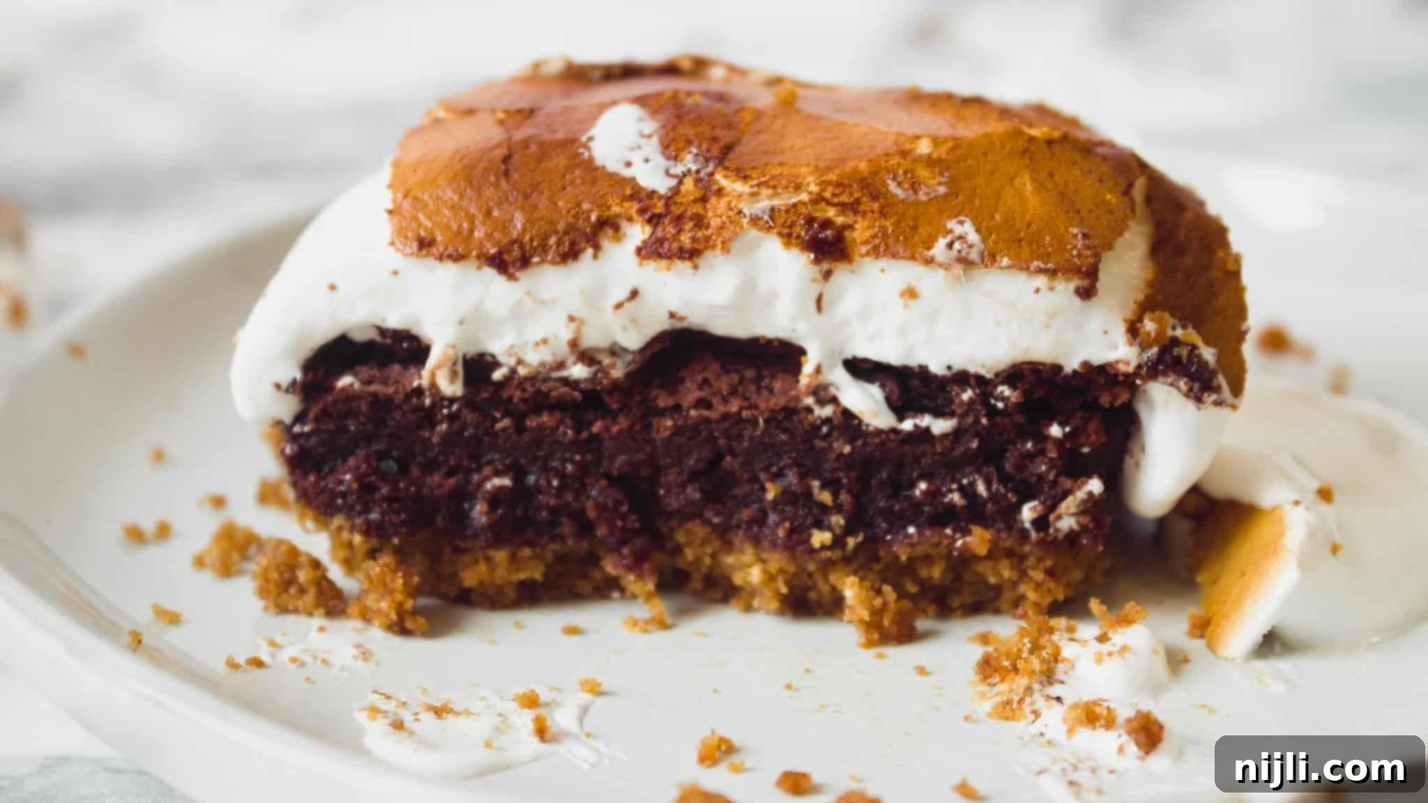 Fireside S'mores Brownie Squares 4 Homemade S'mores Brownies Recipe with Marshmallow Fluff | Chenée Today