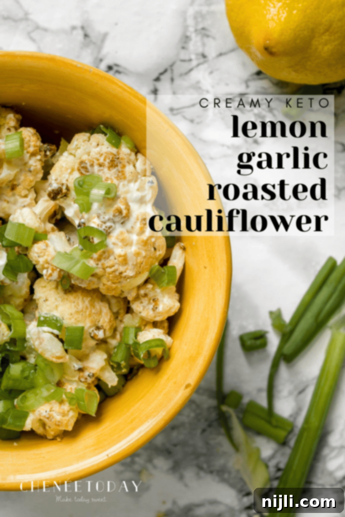 Luscious Lemon-Garlic Roasted Cauliflower 4 Creamy Keto Lemon-Garlic Roasted Cauliflower Recipe