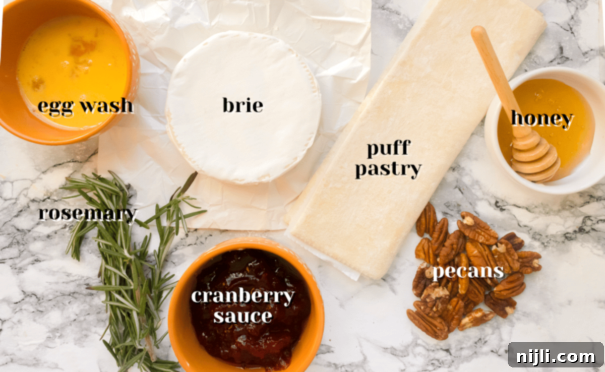 Vibrant Cranberry and Creamy Brie Tart 4 ingredients for brie tart