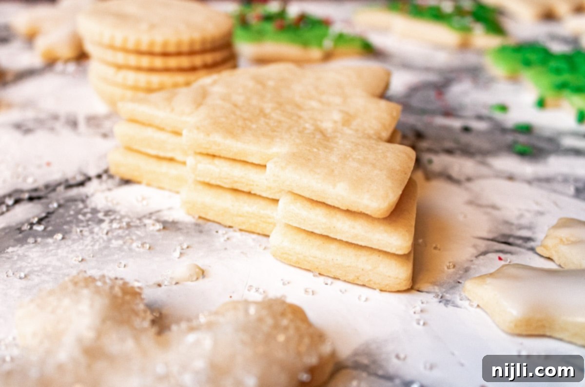 stack of undecorated sugar cookies