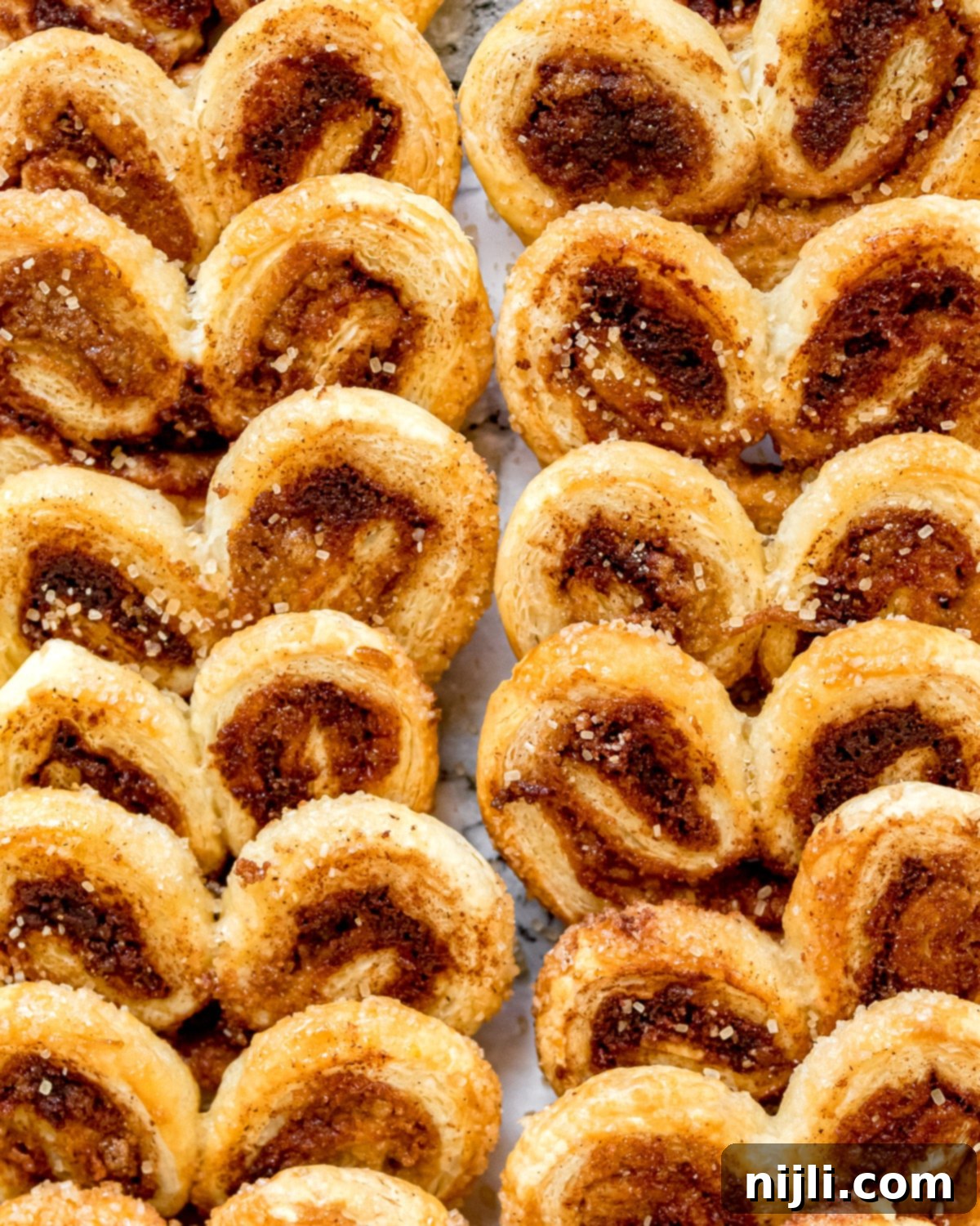 Golden Cinnamon Elephant Ears 3 cinnamon palmiers stacked against each other