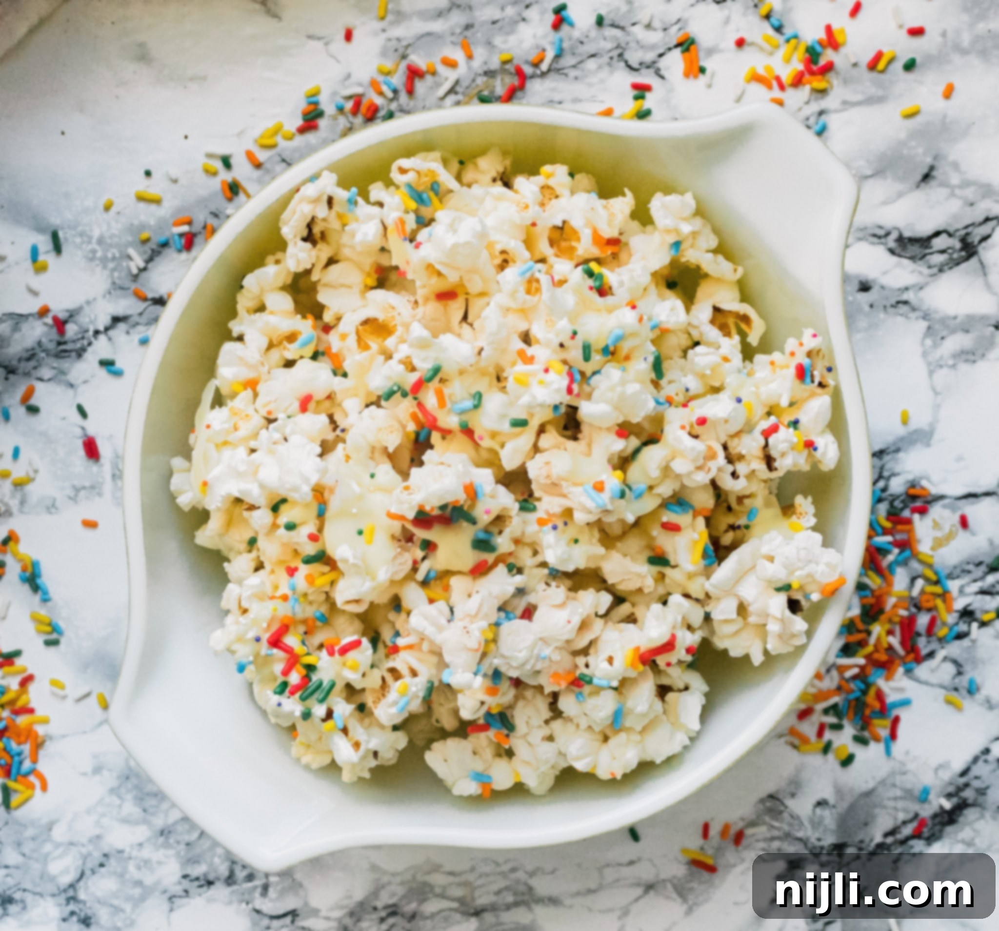 Confetti Popcorn 2 White Chocolate Confetti Popcorn Recipe - 3 Ingredients! | Chenée Today