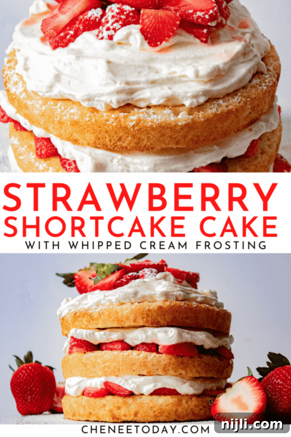 vanilla cake with strawberries