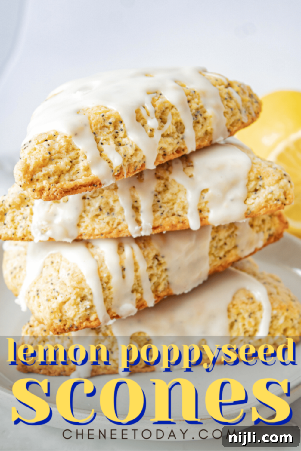Zesty Lemon Poppyseed Scones 7 lemon poppyseed scones