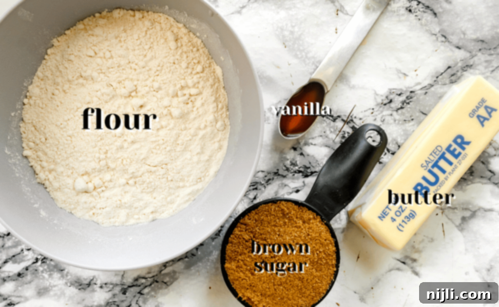 Golden Brown Shortbread Perfection 4 brown sugar shortbread cookies ingredients