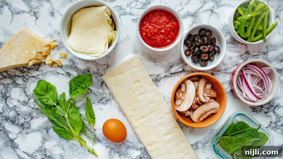 Flaky Pizza Creation 4 ingredients for puff pastry pizza