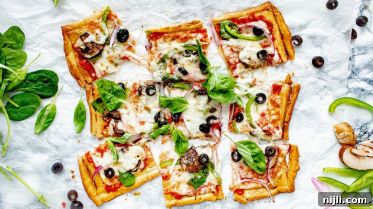 sliced puff pastry pizza tart
