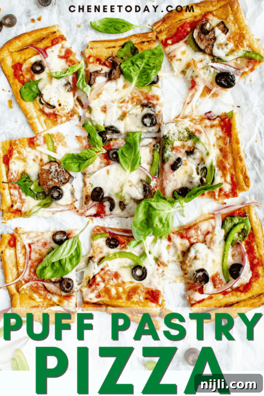 Flaky Pizza Creation 9 Puff Pastry Pizza - Easy, 30-Minute Dinner! | Chenée Today