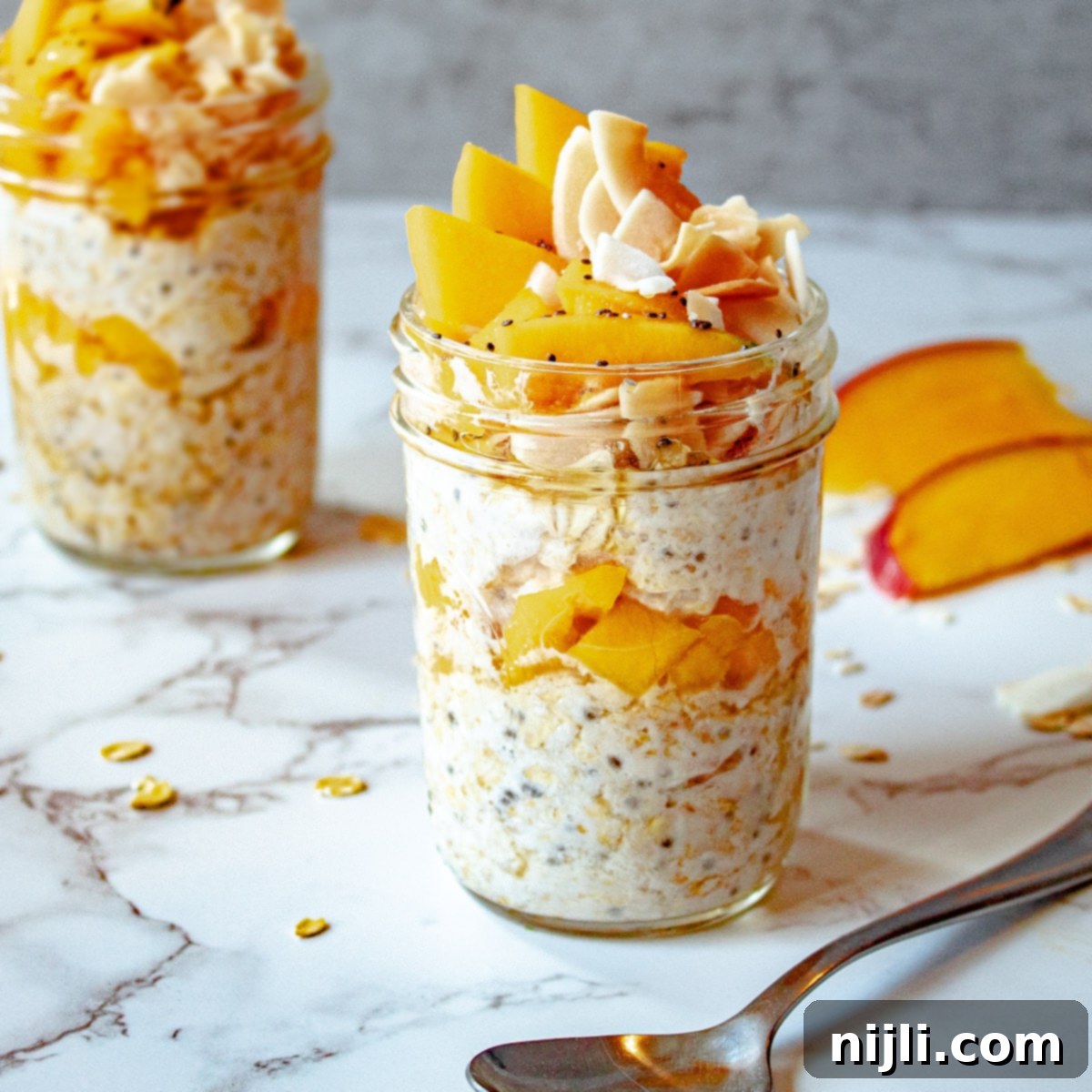 Tropical Mango Overnight Oats 3 Tropical Mango Overnight Oats - Vegan