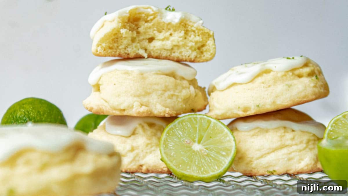 stacks of key lime cookies