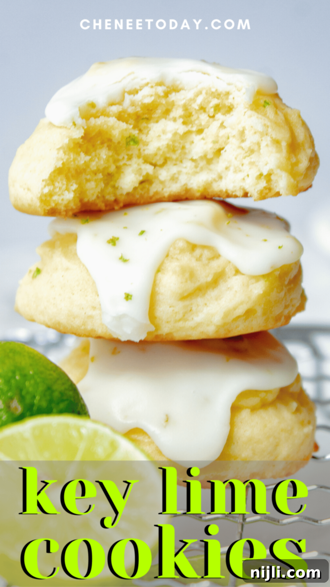 Key Lime Cookies with an Easy Powdered Sugar Citrus Glaze | Chenée Today