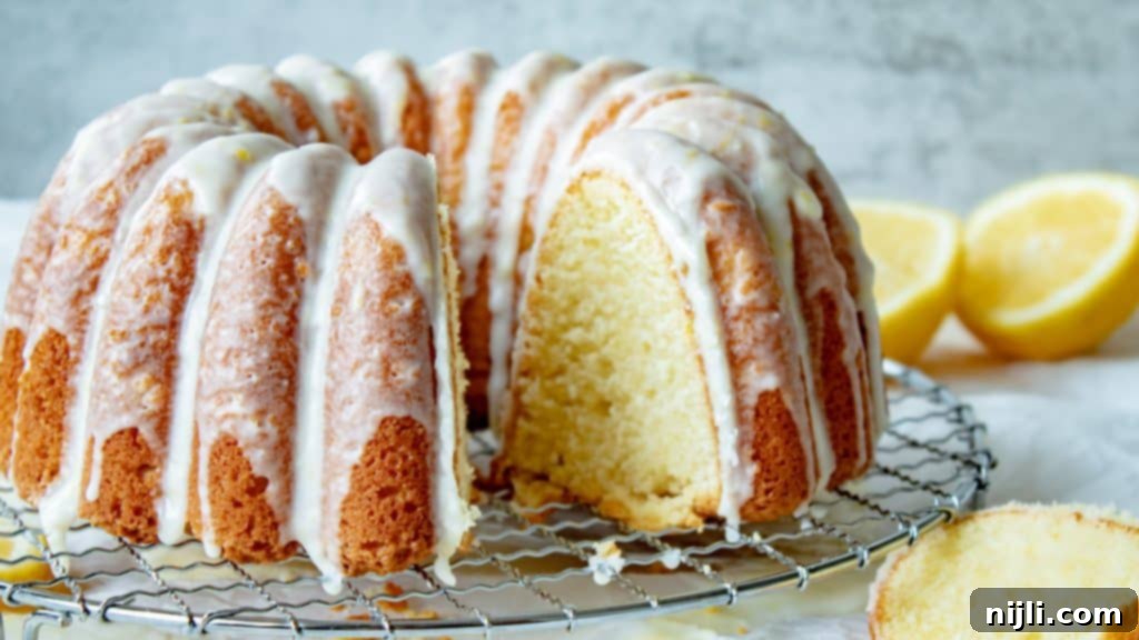 Sunshine Lemon Sour Cream Cake 8 Old fashioned lemon sour cream pound cake cooling on a wire rack
