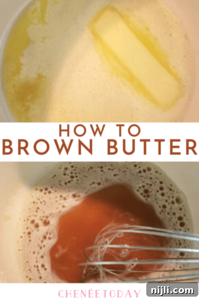 Transform Your Cooking: The Ultimate Guide to Browned Butter and Its Recipes 8 Pinterest graphic: How to make brown butter for amazing dishes