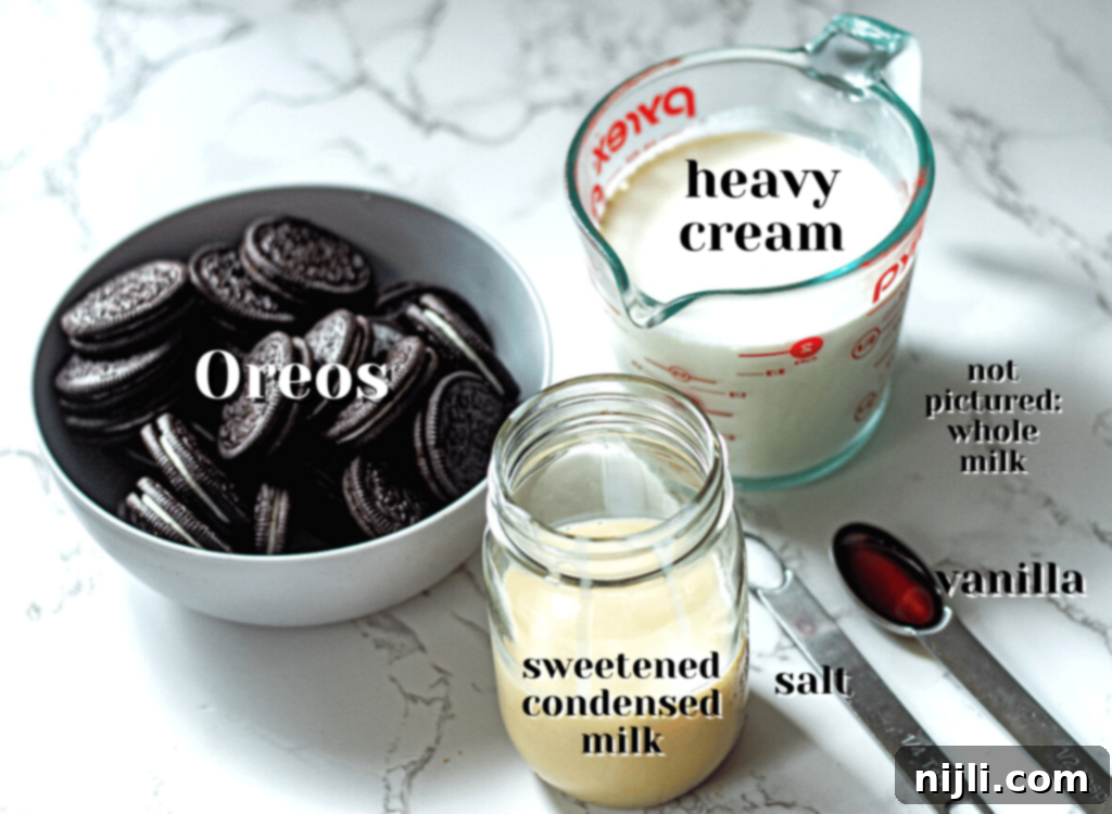 Oreo ice cream ingredients
