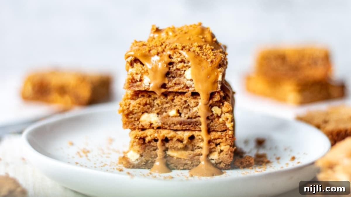 Biscoff Blondies for storage